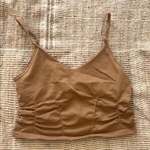 NWOT Free People Women's Tan Ruched Top